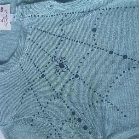 Women's Green Vintage Spider Web Cardigan size Small - Picture 7 of 10